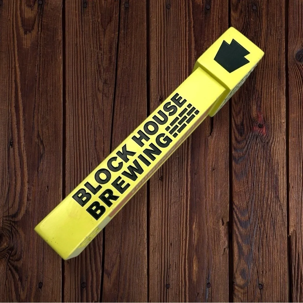 Block House Brewing Pumpkin Ale Beer Tap Handle Rare Fall Brick Style